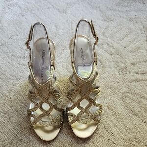 Adrianna Papell Metallic Gold Strappy Sandals